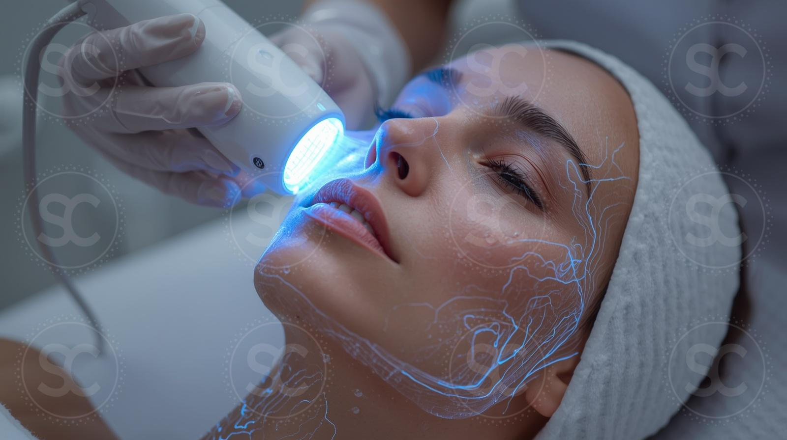 Iontophorese Gesicht Behandlung mit Wirkstoffinfusion für glatte, hydratisierte und gepflegte Haut